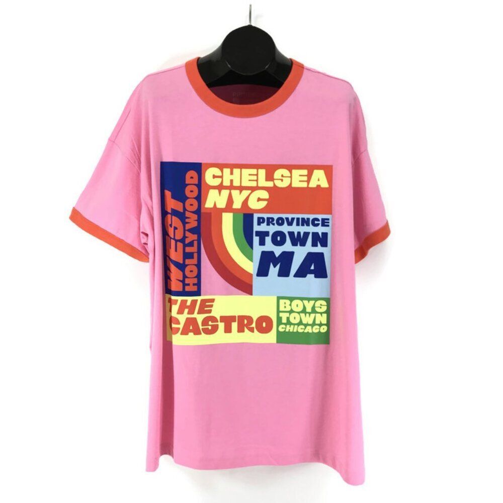 Target Pride Sporty Ringer Patchwork T-Shirt Adult Size 2X Pink LGBTQIA+